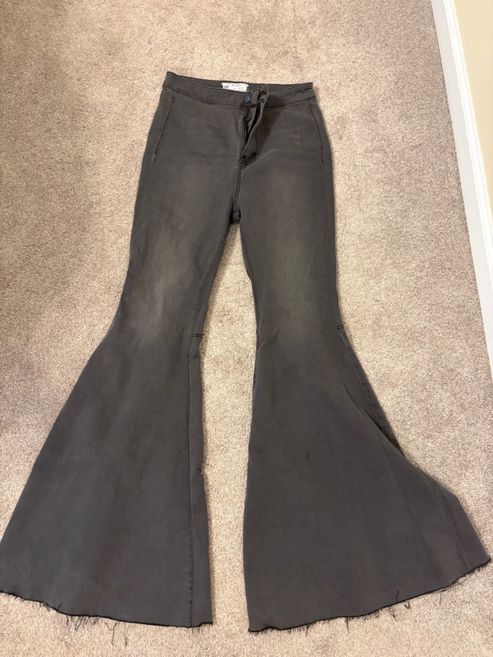 Free People Wide Flare Washed Black Bell Bottom Pants